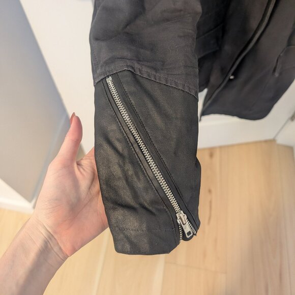 Maje Parka w/ leather and faux fur detail - Picture 2 of 5